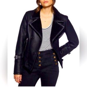 Avec Les Filles | Faux Fur Moto Jacket